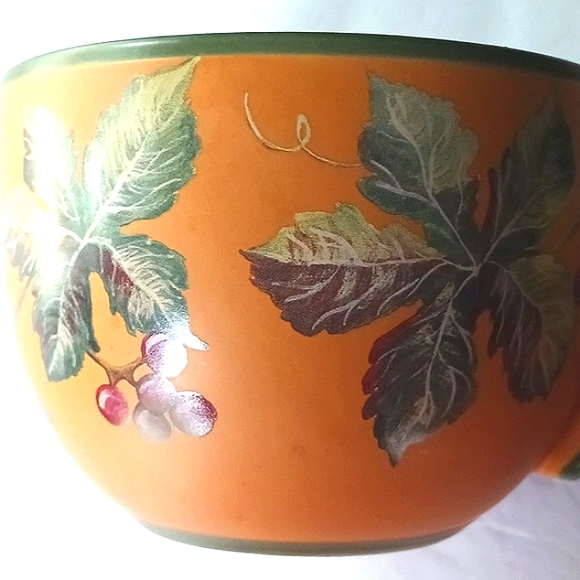 DESIGNPAC Inc. Large Cup & Saucer Grape Vine Hand Painted Set - Picture 9 of 15